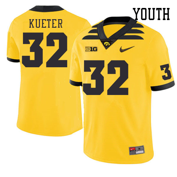 Youth #32 Ben Kueter Iowa Hawkeyes College Football Jerseys Stitched Sale-Gold